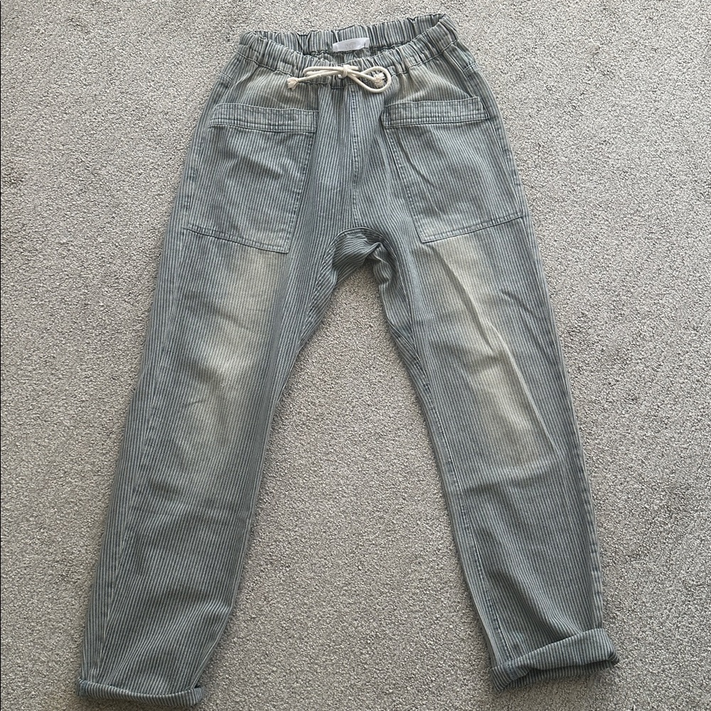 TALULAH Blue Striped Drawstring Pants